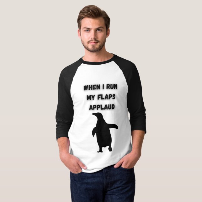 penguin flaps applaud inappropriate embarrassing T-Shirt (Front Full)