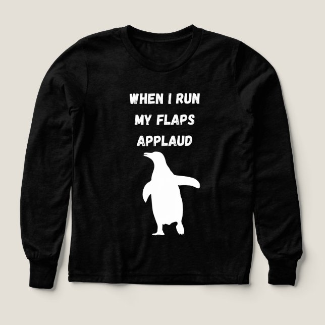 penguin flaps applaud inappropriate embarrassing Tri-Blend shirts (Design Front)