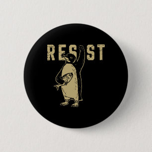 Penguin Flippers Up Resist Funny Penguins Against Button