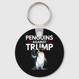 Penguin Flippers Up Resist Funny Penguins Against  Keychain