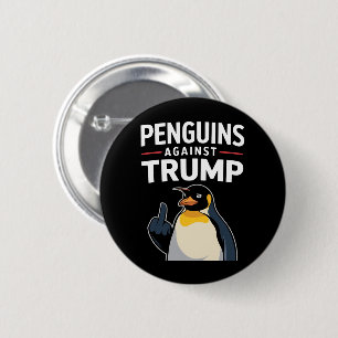 Penguin Flippers Up Resist Penguins Against Trump Button