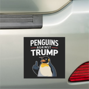 Penguin Flippers Up Resist Penguins Against Trump Car Magnet