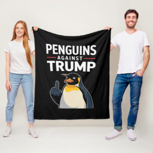 Penguin Flippers Up Resist Penguins Against Trump Fleece Blanket