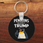 Penguin Flippers Up Resist Penguins Against Trump Keychain<br><div class="desc">Penguin Flippers Up Resist Penguins Against Trump</div>