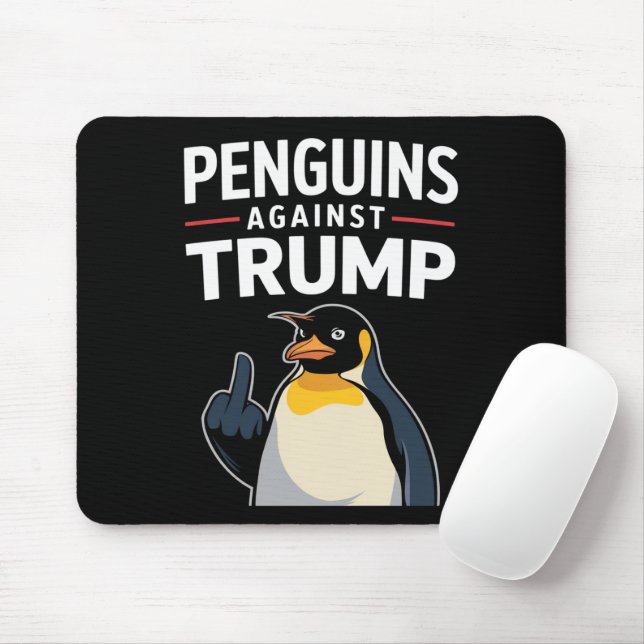 Penguin Flippers Up Resist Penguins Against Trump Mouse Pad (With Mouse)