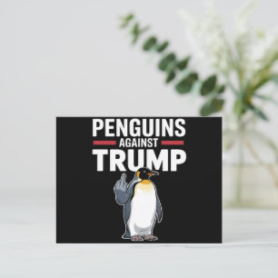 Penguin Flippers Up Resist Penguins Against Trump Postcard