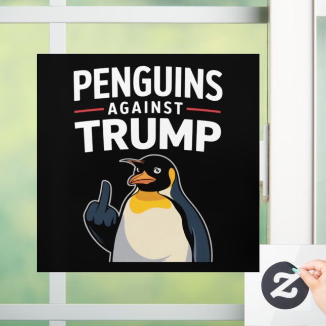 Penguin Flippers Up Resist Penguins Against Trump Window Cling (Home)