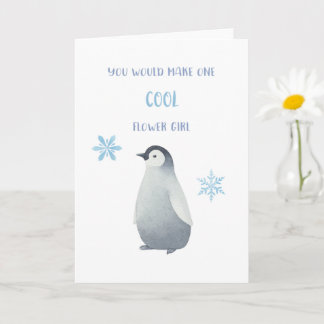 Penguin Flower Girl Proposal Card