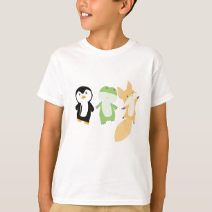 Penguin Fox Frog Funny Animals Kids T-Shirt