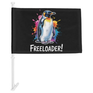 Penguin Freeloader Resist Politics Car Flag