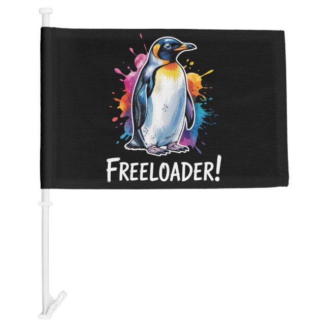 Penguin Freeloader Resist Politics Car Flag (Front)