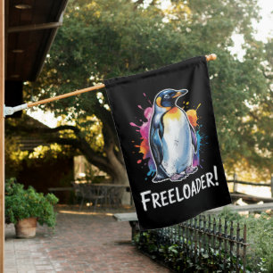 Penguin Freeloader Resist Politics House Flag