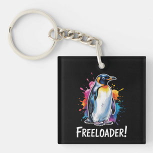 Penguin Freeloader Resist Politics Keychain