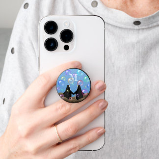 penguin friends gazing at bubbles PopSocket