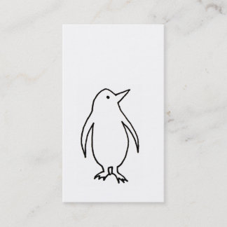 Penguin - fun simple fresh ink line drawing art business card