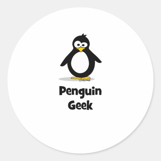 Penguin Geek Classic Round Sticker
