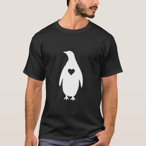 Penguin Gift Penguin Heart Silhouette T_Shirt