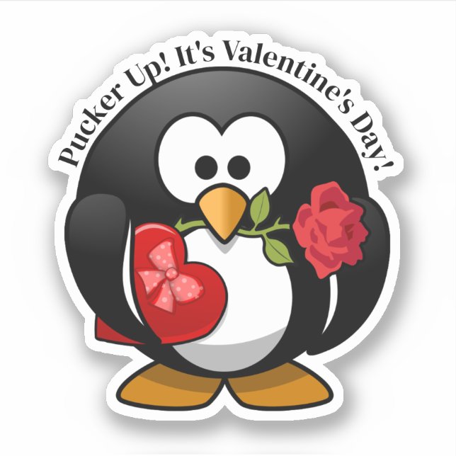 Penguin Gifts For Valentine's Day Sticker (Front)