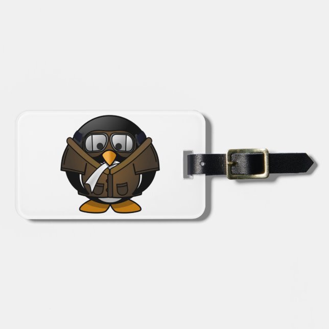 Penguin Gifts Pilot Luggage Tag (Front Horizontal)