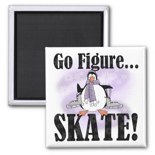 Penguin Go Figure Skate T_shirts and Gifts Magnet