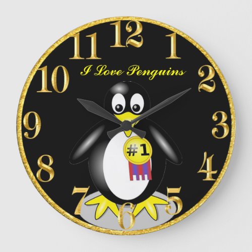Penguin Gold Clock