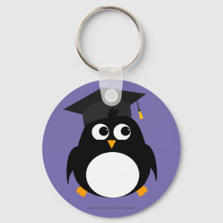 Penguin Graduation Design - Round Keyring
