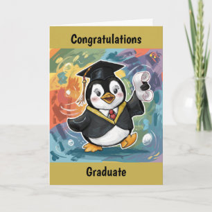 Penguin Graduation Personalized Card