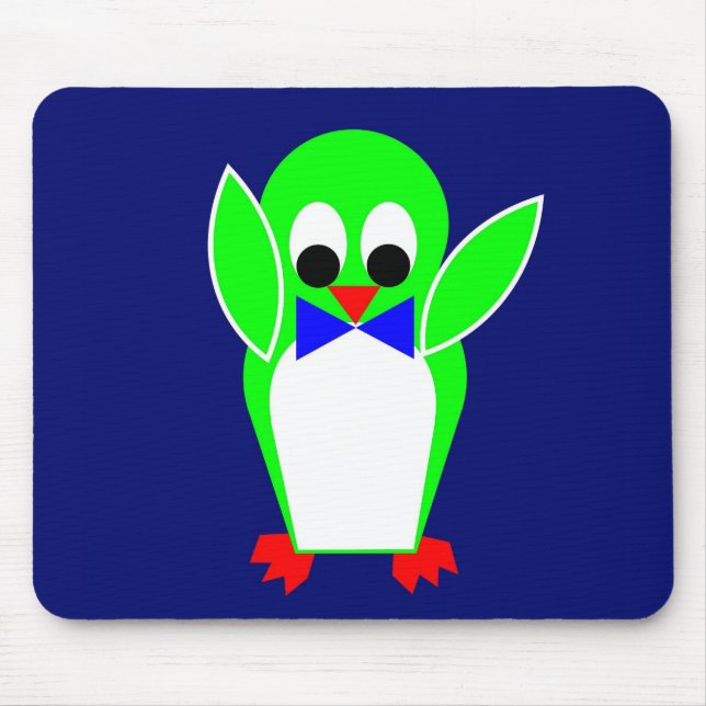Penguin - Green Mouse Pad (Front)
