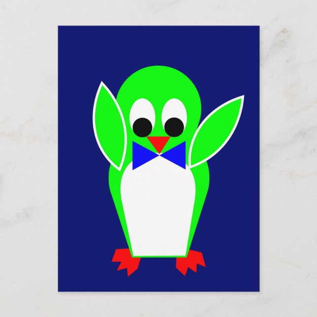 Penguin - Green Postcard (Front)