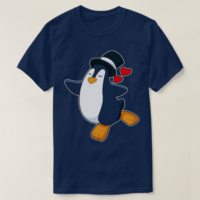 Penguin Groom Cylinder Wedding T-Shirt (Design Front)