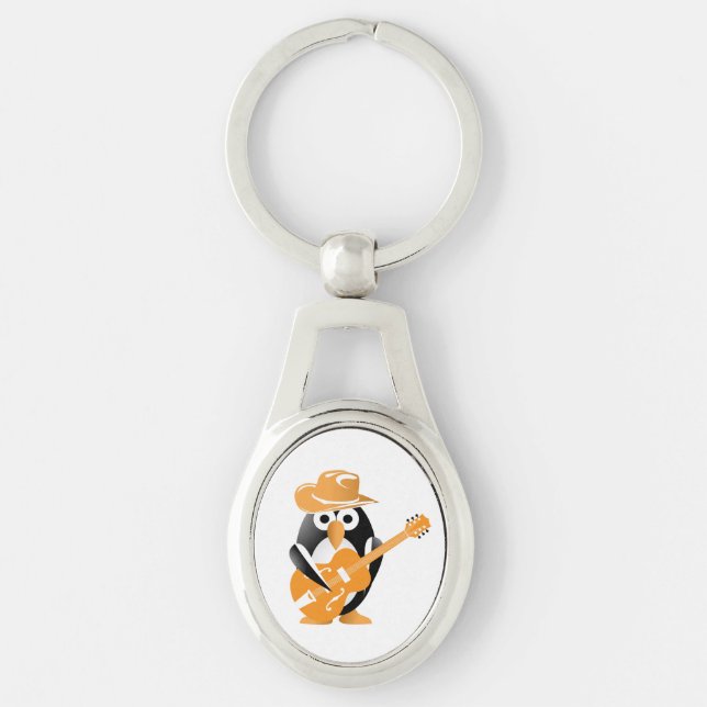 Penguin guitarist keychain (Front)