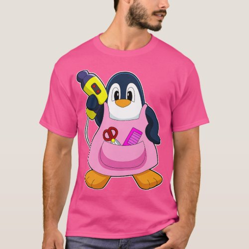 Penguin Hairdresser Hair dryer T_Shirt
