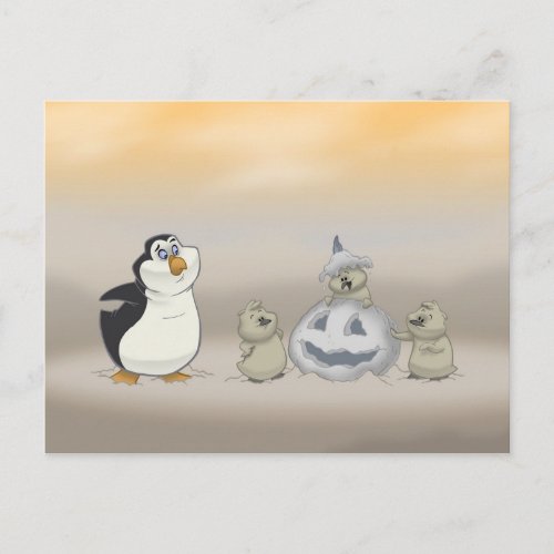 Penguin Halloween Postcard