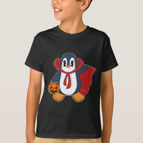 Penguin Halloween Pumpkin Cape T_Shirt