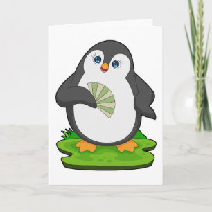 Penguin Hand fan Card