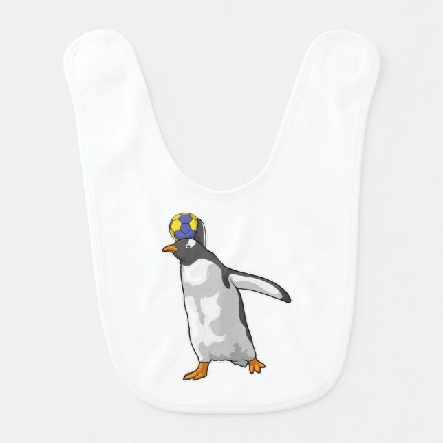 Penguin Handball player Handball Baby Bib (Front)
