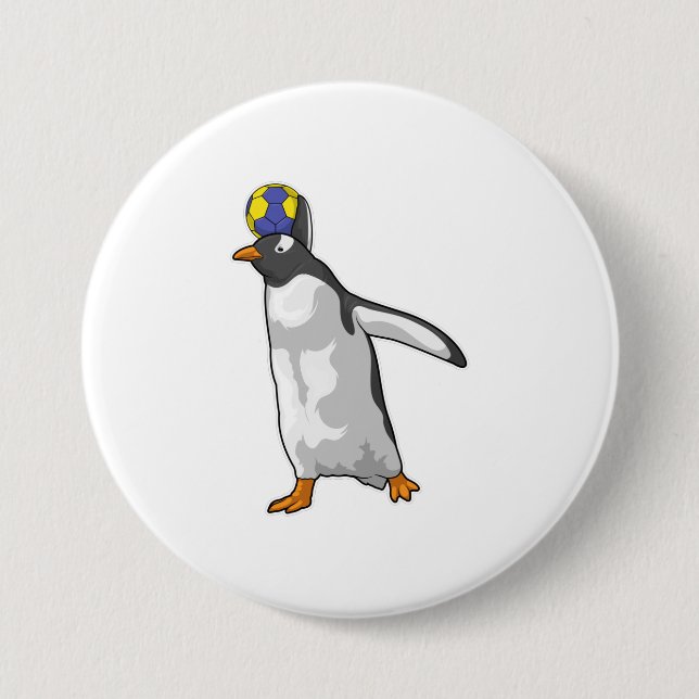Penguin Handball player Handball Button (Front)