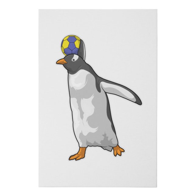 Penguin Handball player Handball Faux Canvas Print (Front)