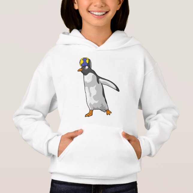 Penguin Handball player Handball Hoodie (Front)