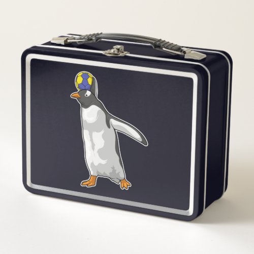 Penguin Handball player Handball Metal Lunch Box