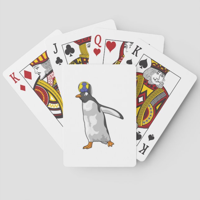 Penguin Handball player Handball Poker Cards (Back)