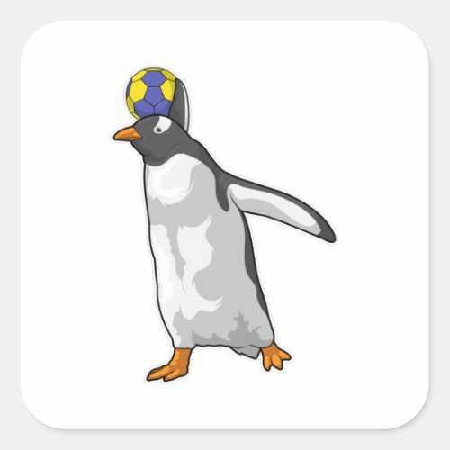 Penguin Handball player Handball Square Sticker