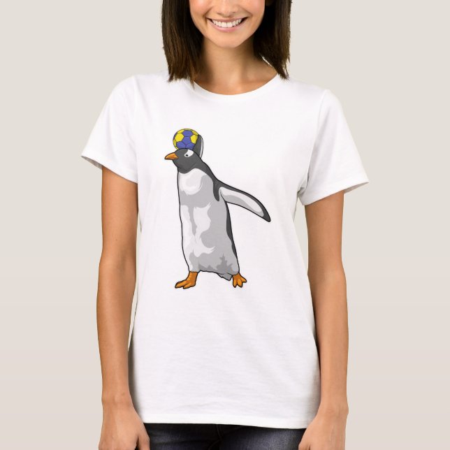 Penguin Handball player Handball T-Shirt (Front)