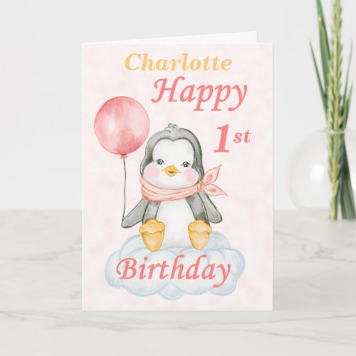 Penguin Happy 1st Birthday