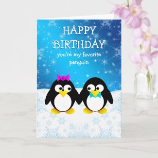 Penguin Happy Birthday Card