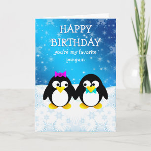 Penguin Happy Birthday Card