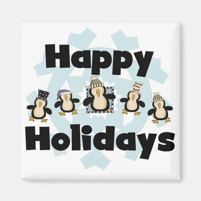 Penguin Happy Holidays Tshirts and Gifts Magnet (Front)