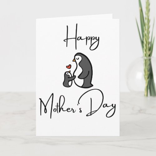 Penguin Happy Mothers Day Holiday Card