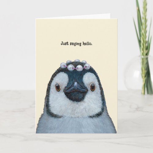 penguin hello card