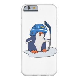 Penguin hockey player | choose background color barely there iPhone 6 case